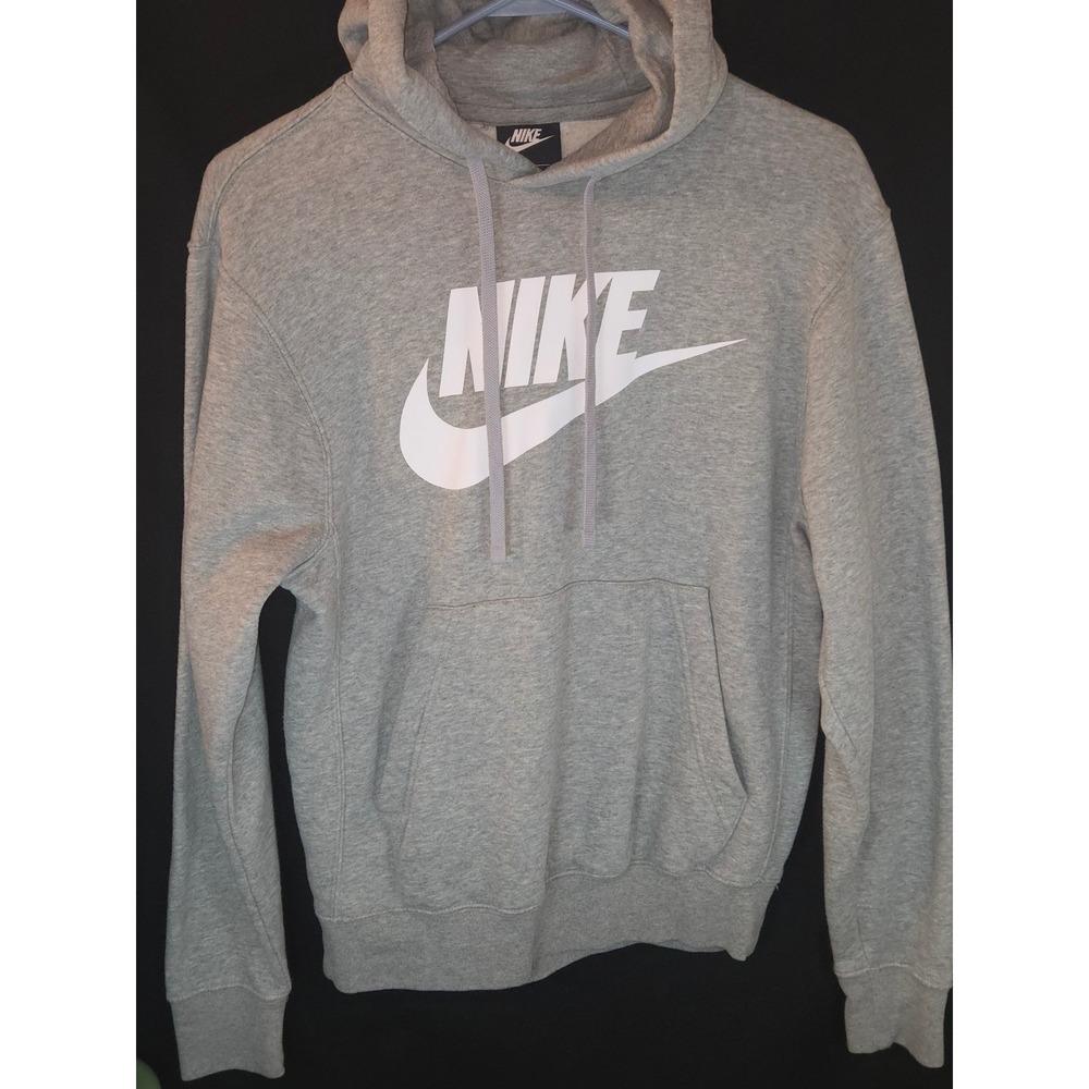Nike Women's Hoodie Pullover Sweatshirt Gray White Logo Casual Activewear XS